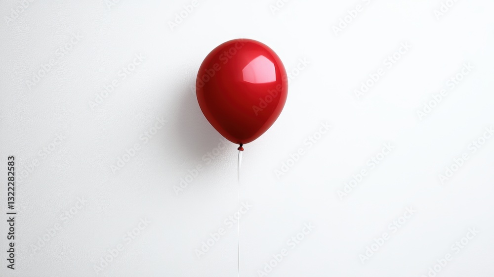 A single, vibrant red balloon, adorned with a delicate white ribbon, drifts gracefully against a pure white background, a solitary element against a backdrop of pristine clarity. PNG format ensures A single, vibrant red balloon, adorned with a delicate white ribbon, drifts gracefully against a pure white background, a solitary element against a backdrop of pristine clarity. PNG format ensures