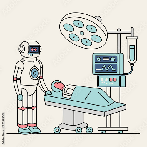 A robotic monitoring assistant that tracks a patient’s vital signs during surgery.
