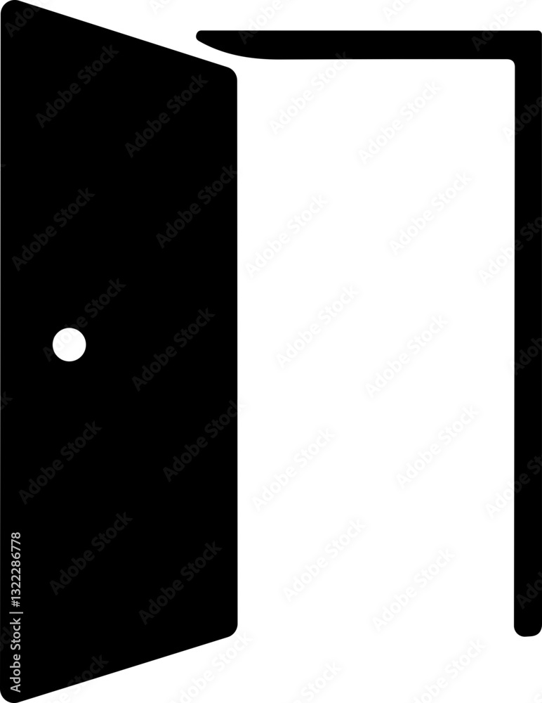 Open door, entrance realistic doorway icons symbol. Art design black doors template . Abstract concept graphic open, close house element. Stock vector Open door, entrance realistic doorway icons symbol. Art design black doors template . Abstract concept graphic open, close house element. Stock vector