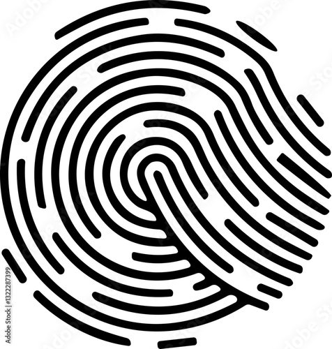 Fingerprint icon, finger print identity symbol, thumbprint sign  vector illustration. Fingers prints. Thumbs print Identification. ID verification. Bio metric authentication.