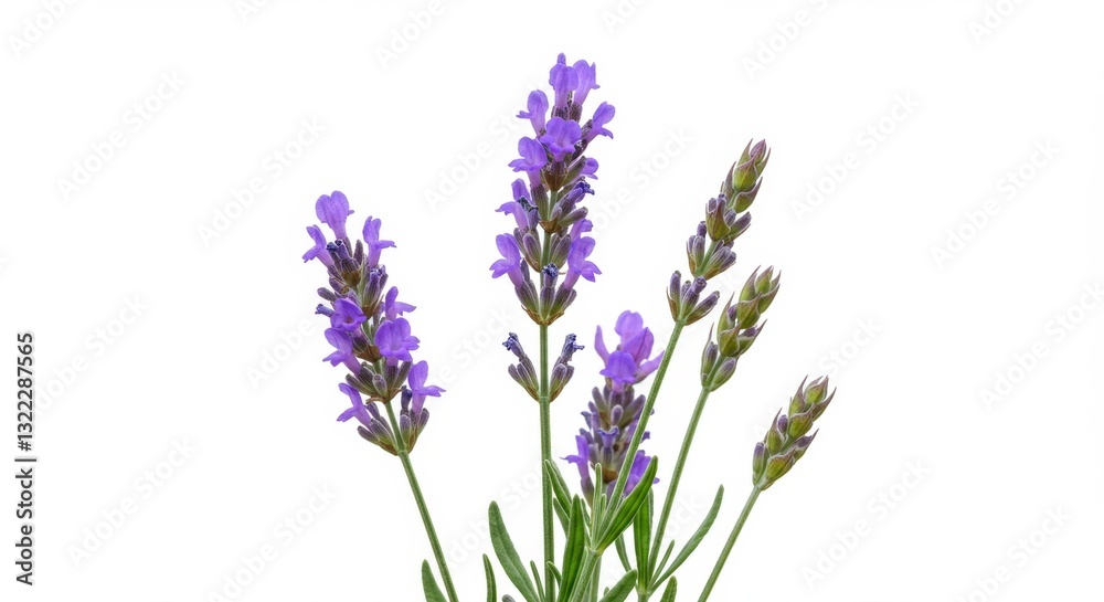 Photorealistic Close-Up of a Lavender Plant with Purple Blossoms Photorealistic Close-Up of a Lavender Plant with Purple Blossoms