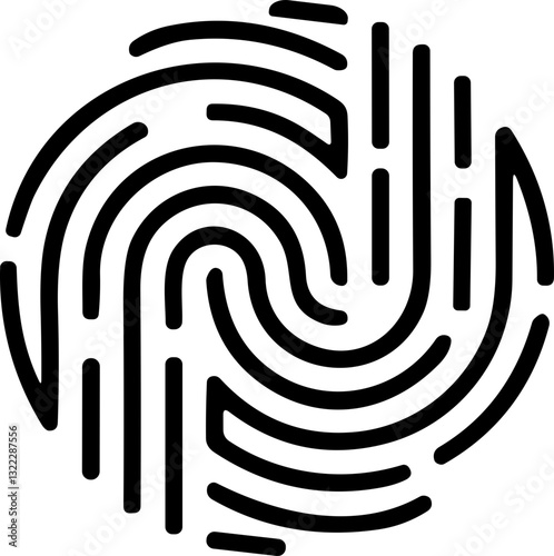 Fingerprint icon, finger print identity symbol, thumbprint sign  vector illustration. Fingers prints. Thumbs print Identification. ID verification. Bio metric authentication.
