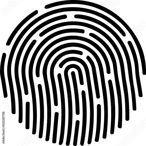 Fingerprint icon, finger print identity symbol, thumbprint sign  vector illustration. Fingers prints. Thumbs print Identification. ID verification. Bio metric authentication.