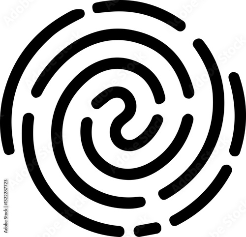 Fingerprint icon, finger print identity symbol, thumbprint sign  vector illustration. Fingers prints. Thumbs print Identification. ID verification. Bio metric authentication.