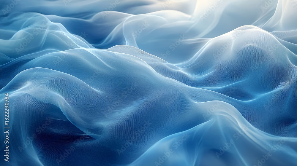 Obraz premium Blue Abstract Waves in Smooth Flowing Pattern