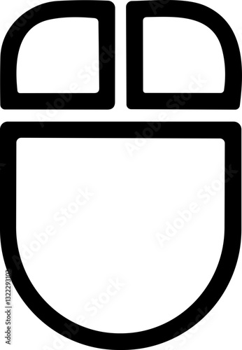Mouse line Icon. Computer hardware mouse icon vector. Left and right click vector. Pressing different mouse buttons for PC. Mouse wheel scroll