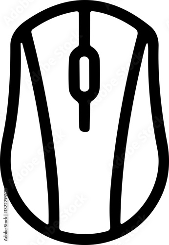 Mouse line Icon. Computer hardware mouse icon vector. Left and right click vector. Pressing different mouse buttons for PC. Mouse wheel scroll