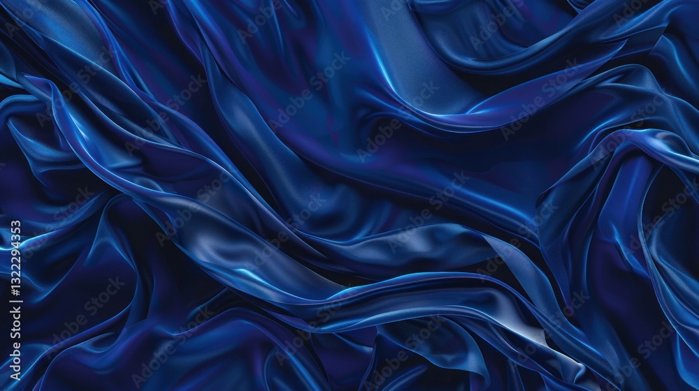 Obraz premium Abstract Blue Satin Drapery