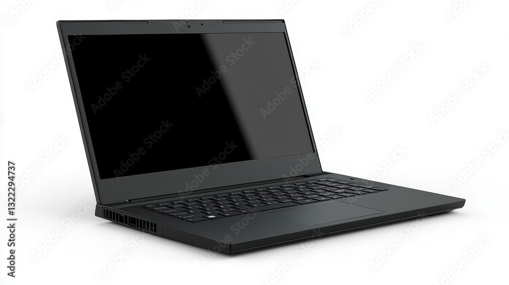 A sleek black laptop mockup template, rendered in transparent PNG format, showcases a pristine, blank screen, framed by a minimalist metallic border, ready to be customized with your own digital A sleek black laptop mockup template, rendered in transparent PNG format, showcases a pristine, blank screen, framed by a minimalist metallic border, ready to be customized with your own digital