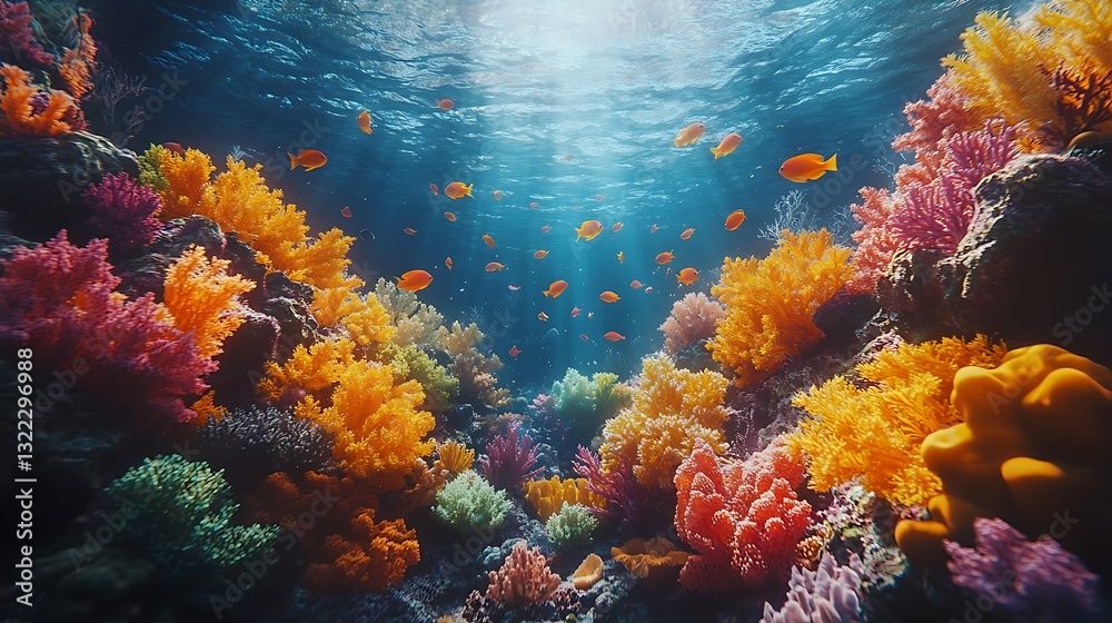 Fototapeta premium Tropical reef underwater fish coral high resolution hd photo