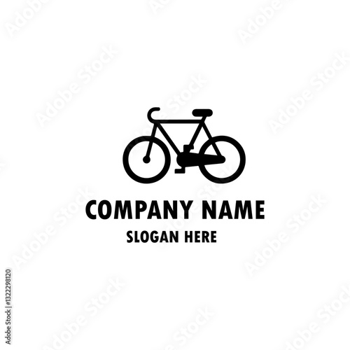 cycling race stylized symbol, outlined cyclist vector silhouette