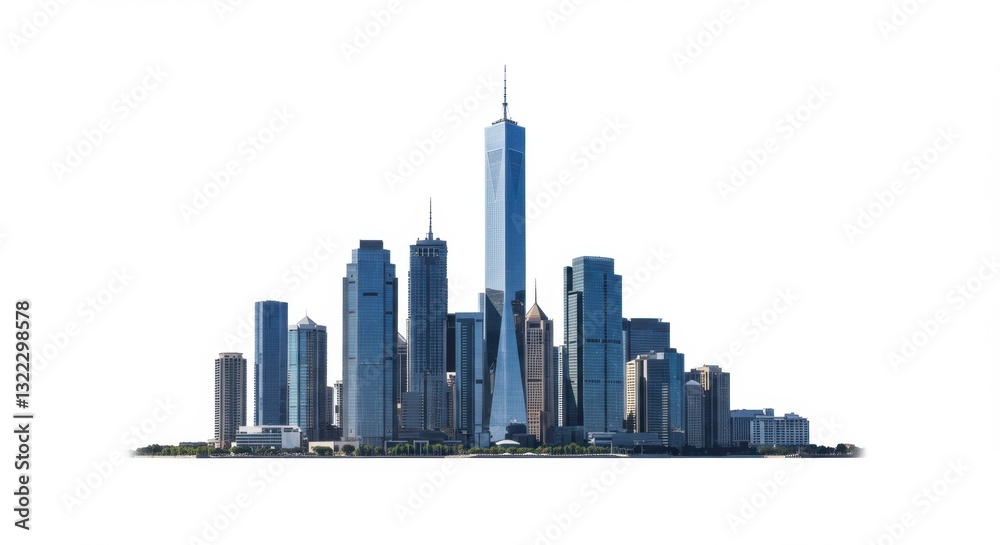 Obraz premium Modern Glass Skyscrapers Under Sunlight