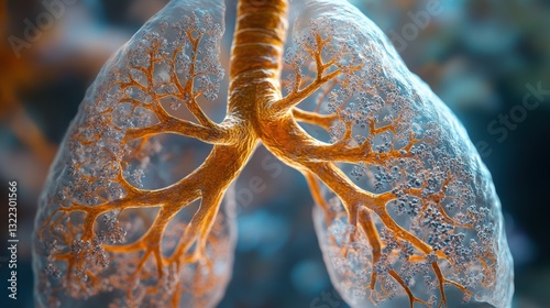 A meticulously dissected human lung, revealing its intricate network of bronchi and alveoli, the gateway to life breath.