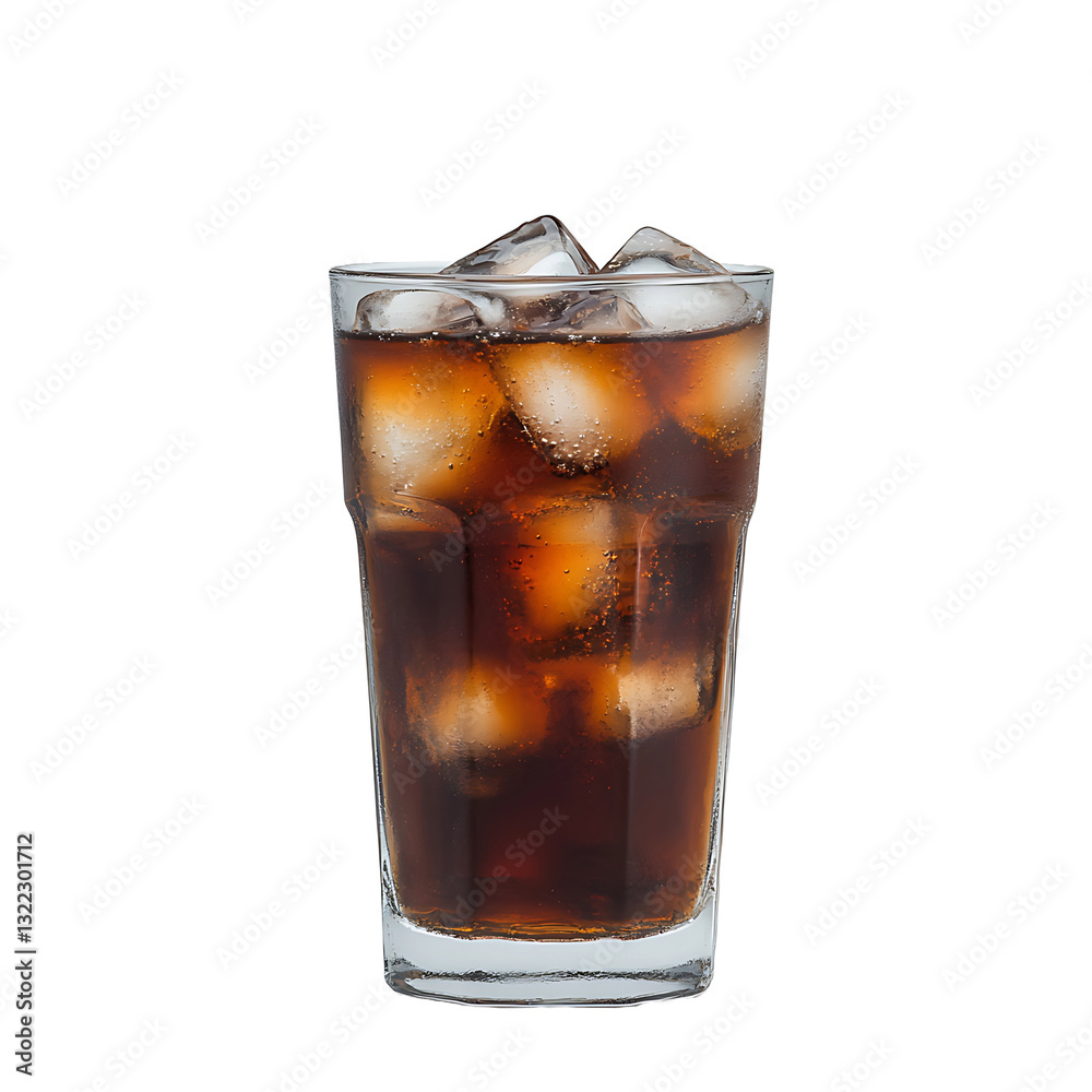 Icy cola drink: Refreshing beverage with ice cubes, perfect for quenching your thirst. A cool treat in a glass! Icy cola drink: Refreshing beverage with ice cubes, perfect for quenching your thirst. A cool treat in a glass!