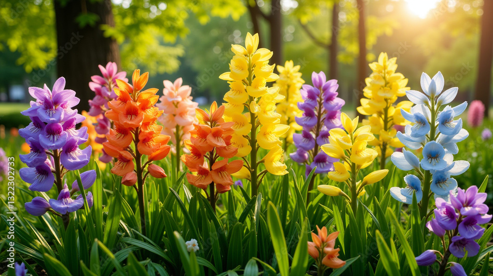Fototapeta premium Freesias spill fragrance into the air