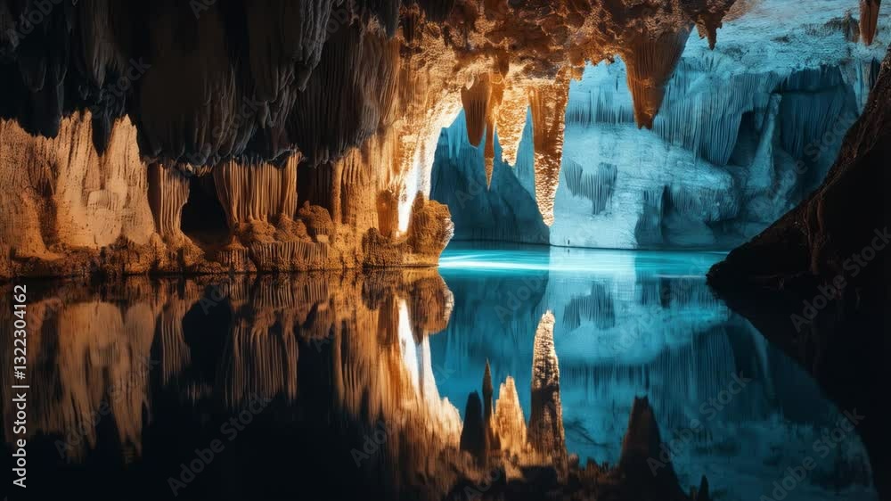 Enthralling Cave Reflections: A subterranean lake mirroring the stunning stalactites and stalagmites, creating a breathtaking spectacle of nature's artistry