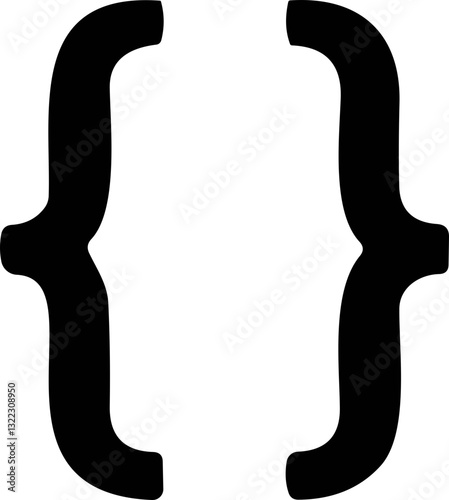 Curly braces and square brackets icons pack. Text quotes, oval parentheses, punctuation signs. Decorative typography shapes for elegant modern design.