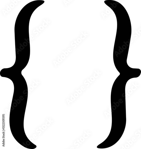 Curly braces and square brackets icons pack. Text quotes, oval parentheses, punctuation signs. Decorative typography shapes for elegant modern design.