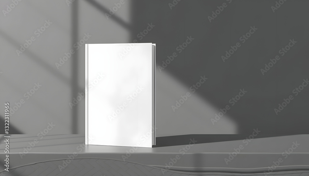 White Blank Hardcover Book 3D Render Mockup - Dust Jacket Cover Front and Back, mindfulness theme. White tone