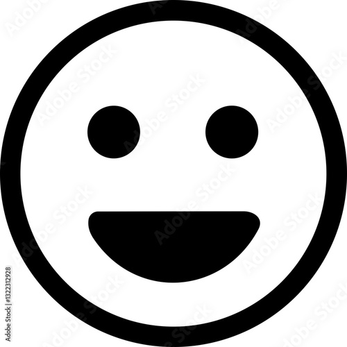 Emoji icon. Emoticon. Smile face. Emotion. Funny Cartoon. Face Gestures. Social Media. Smiling, Happy, glade, Joyful facial expression.
