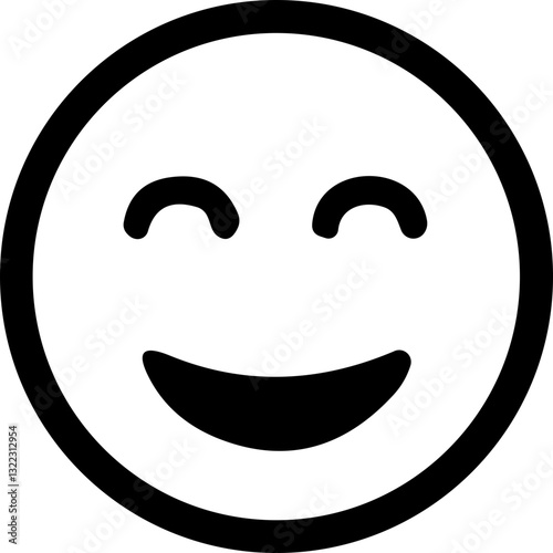 Emoji icon. Emoticon. Smile face. Emotion. Funny Cartoon. Face Gestures. Social Media. Smiling, Happy, glade, Joyful facial expression.