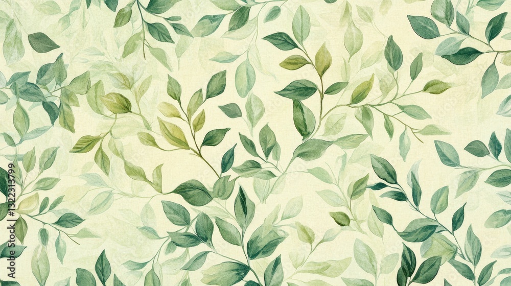 Jungle Leaves Big Design Seamless Pattern on Pastel Green Background Jungle Leaves Big Design Seamless Pattern on Pastel Green Background
