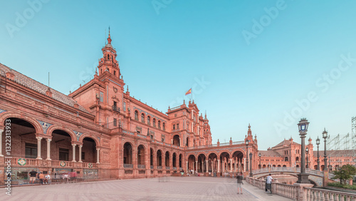 Plaza de Espana timelapse hyperlapse in Seville, Spain