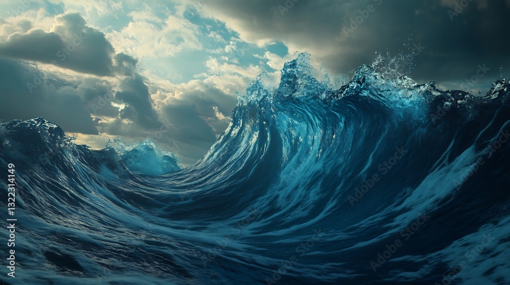 Surreal ocean where waves are quantum data streams shifting between solid and liquid as an AI powered entity surfs their infinite possibilities Surreal ocean where waves are quantum data streams shifting between solid and liquid as an AI powered entity surfs their infinite possibilities