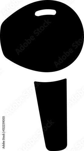 HandFree flat icon. Headphone wireless earphone symbol. Headset silhouette. Hand free.