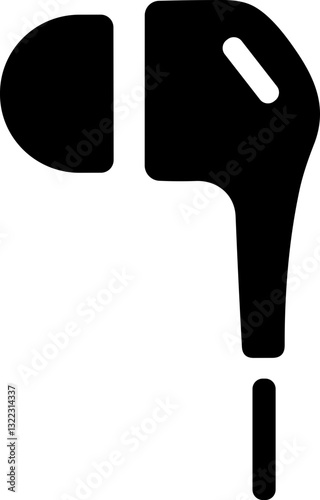 HandFree flat icon. Headphone wireless earphone symbol. Headset silhouette. Hand free.
