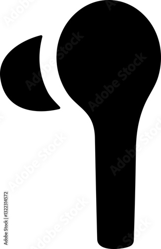 HandFree flat icon. Headphone wireless earphone symbol. Headset silhouette. Hand free.
