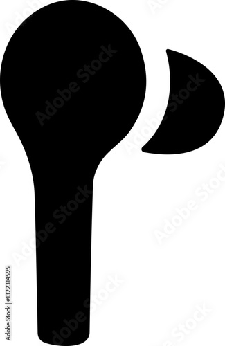 HandFree flat icon. Headphone wireless earphone symbol. Headset silhouette. Hand free.