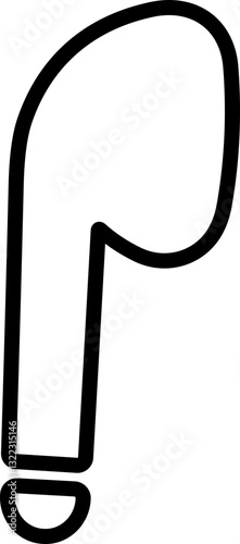 HandFree line icon. Headphone wireless earphone symbol. Headset silhouette. Hand free.