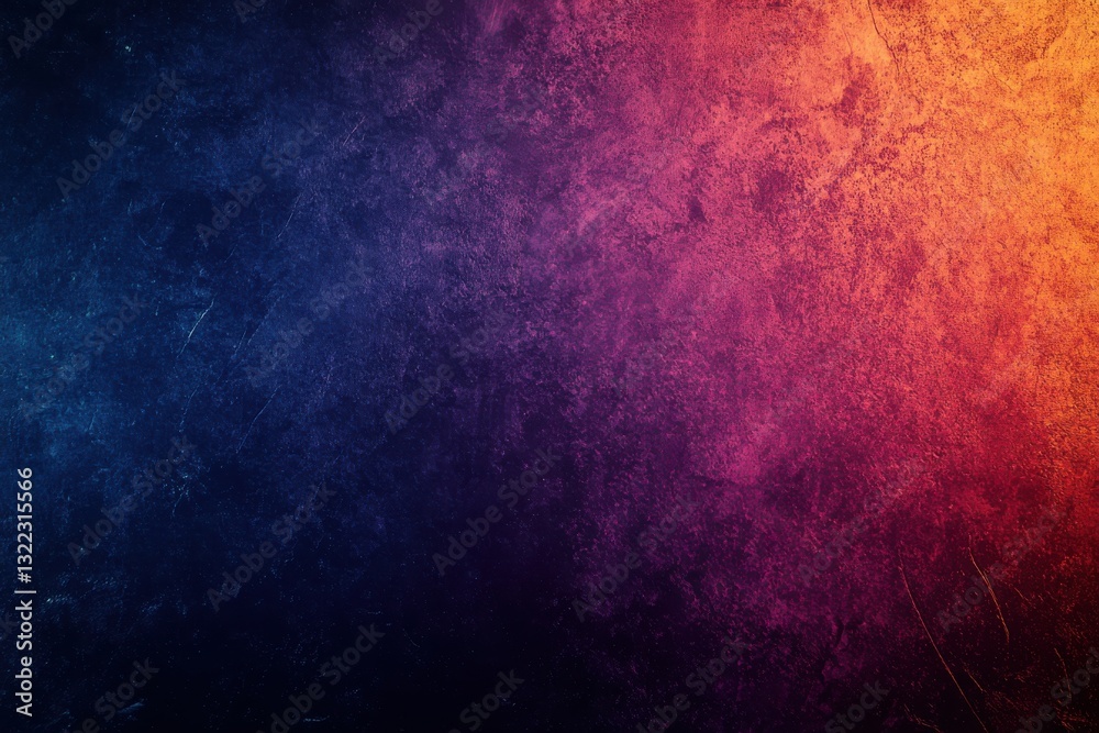Obraz premium Grainy dark blue, purple, orange, and black gradient background with abstract noisy texture for banner design