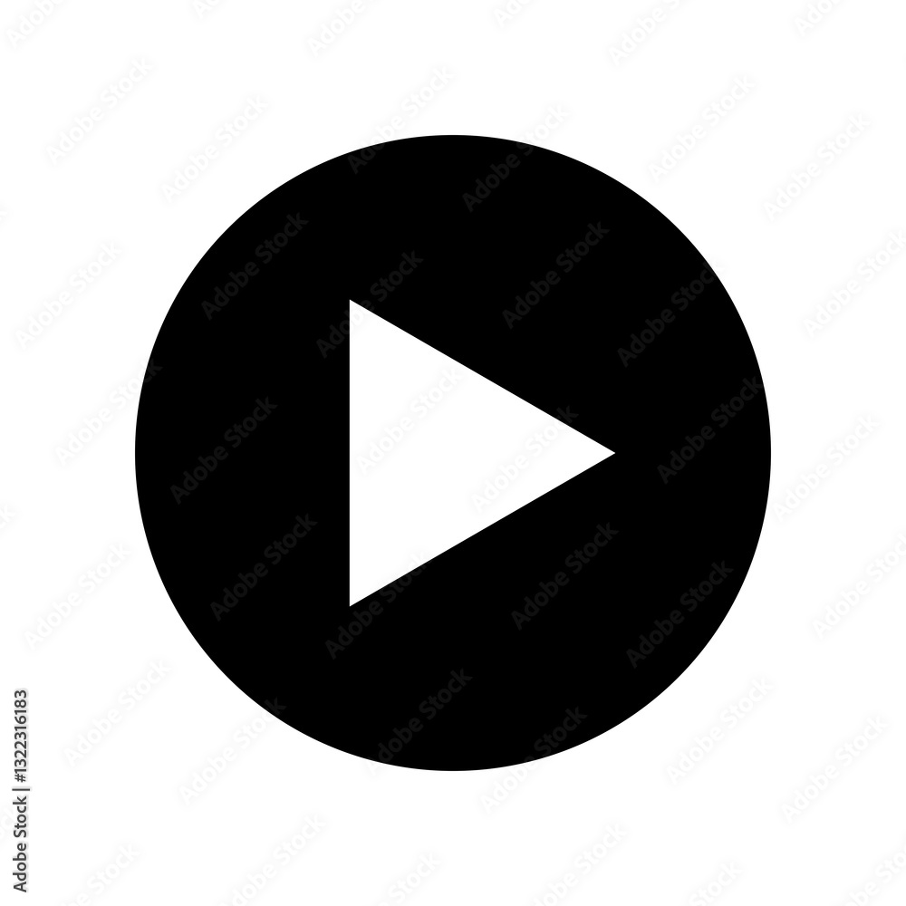 Play icon vector. Music video play button symbol design Play icon vector. Music video play button symbol design