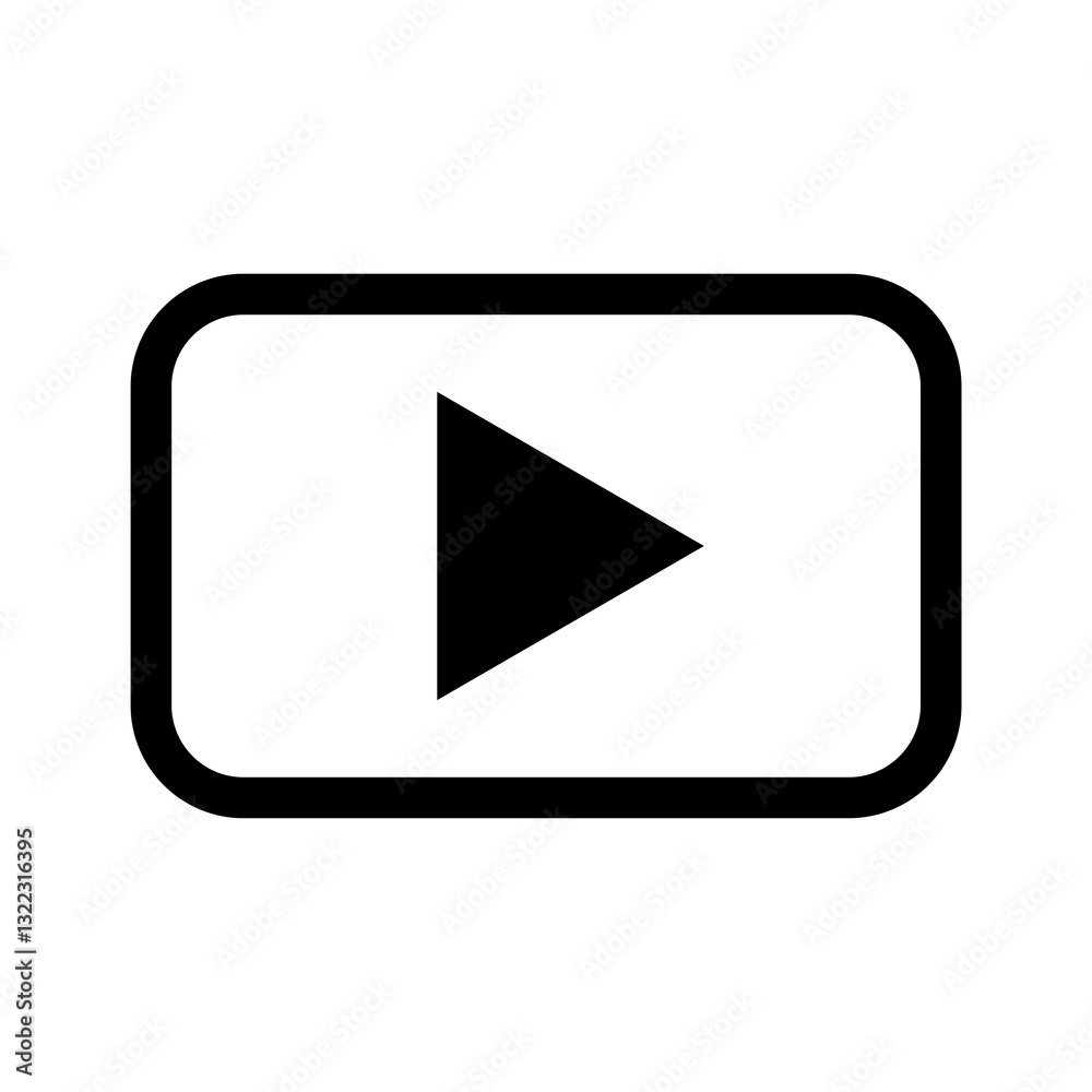 Play icon vector. Music video play button symbol design Play icon vector. Music video play button symbol design