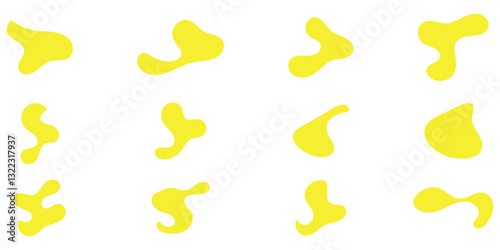 Hand drawn organic rectangle frames. Abstract doodle liquid shapes. Organic free flat blobs. Irregular fluid bubbles. Empty text box. Vector illustration isolated on white background