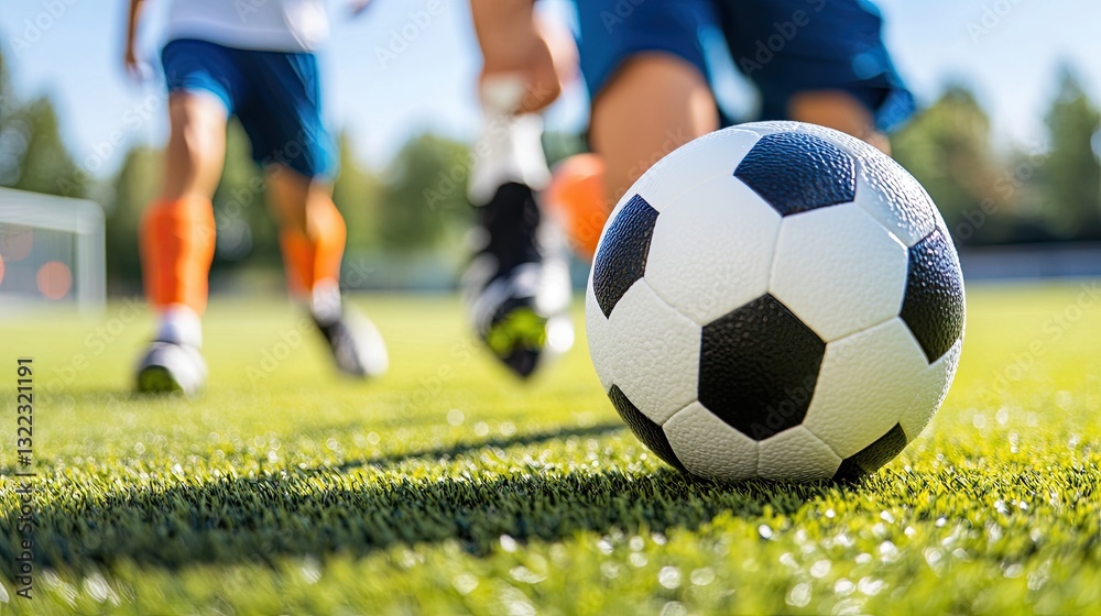 Fototapeta premium A player warming up with the ball, preparing for the game.