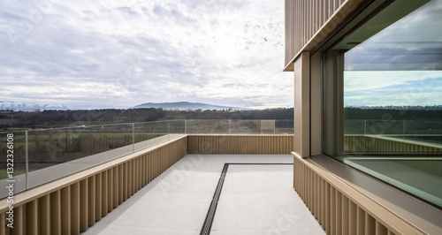 Sustainable architecture with scenic views and modern design