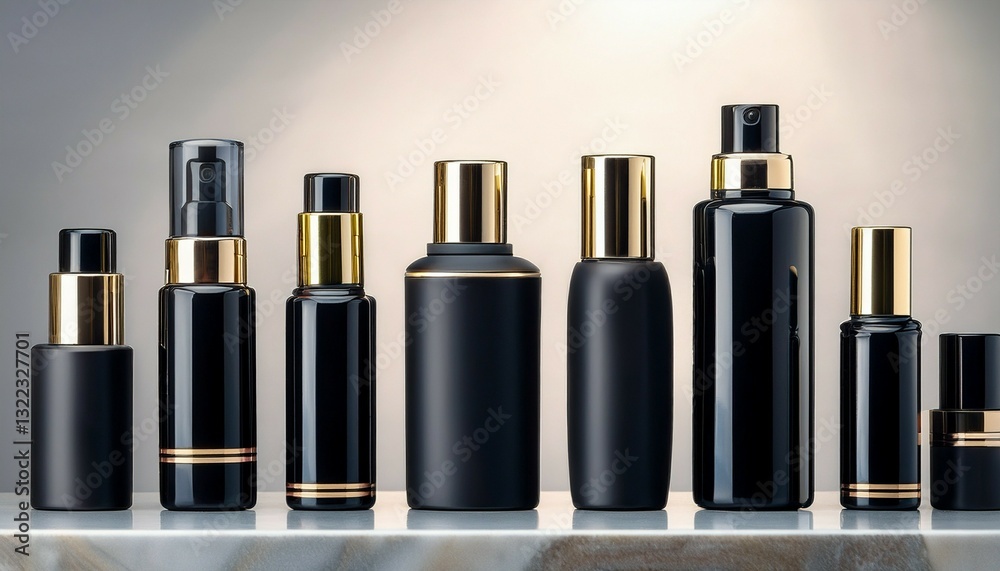 Obraz premium black bottles isolated on white