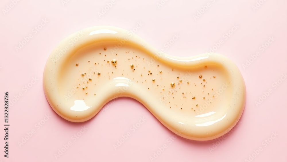 Luxurious creamy gel featuring real gold flakes, perfect for upscale skincare branding, highlighting texture and consistency. Luxurious creamy gel featuring real gold flakes, perfect for upscale skincare branding, highlighting texture and consistency.