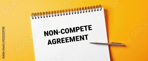 Non-compete Agreement - a contract in which an employee consents to refrain from competing with an employer once the employment term concludes, text concept on a notepad.