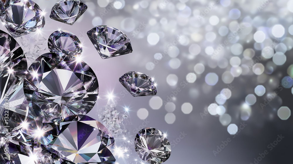 Shimmering Diamonds Background with Sparkling Light Reflections Shimmering Diamonds Background with Sparkling Light Reflections