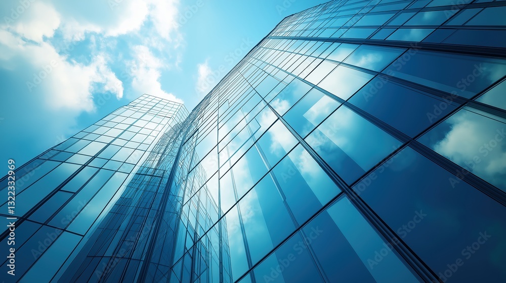 Fototapeta premium Reflections and Heights of Modern Architecture