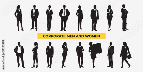 Casual business people, corporate men and women
