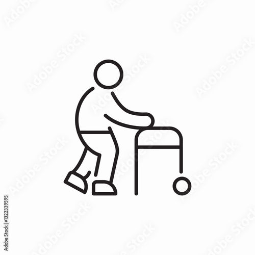 walking assist icon sign vector