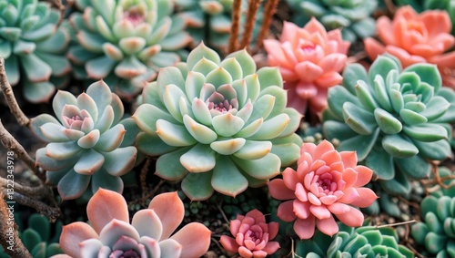 Natural backdrop of Cactus succulent plants