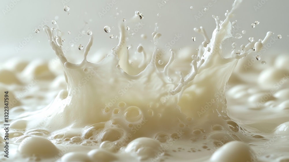 A frothy cascade of milk, adorned with a crown splash, descends into a milk pool, creating an illusion of effervescence and a playful dance of liquid light. A frothy cascade of milk, adorned with a crown splash, descends into a milk pool, creating an illusion of effervescence and a playful dance of liquid light.