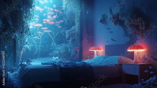 Dreamy underwater bedroom photo