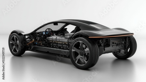 Beneath the sleek, aerodynamic chassis of an electric vehicle, a complex network of intricate wires and motors hummed, silently powering its silent journey towards a sustainable future.